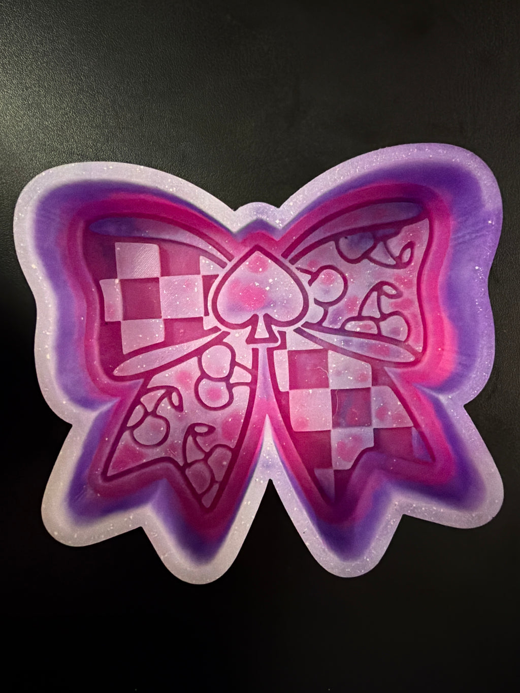 Checkered Bow with Cherries